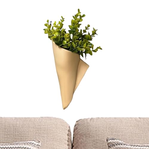 Pruojhw Jarrón de Pared de Cerámica | Boho Wall Porta- | Contenedores Florales minimalistas, Arte de la jardinera para Flores artificiales, Falsas,