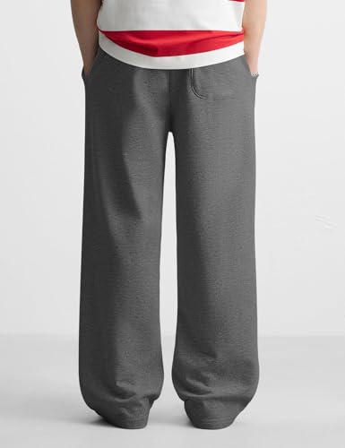 Image of HeSaYep Men's Baggy Sweatpants Cotton Fleece Wide Leg Sweat Pants