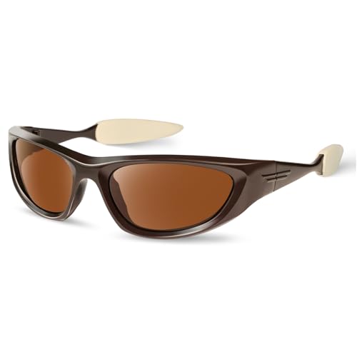 Wrap Around Y2K Sunglasses for Women Trendy Oval Polarized Glasses UV400 Protection Sun protection traveling cycling