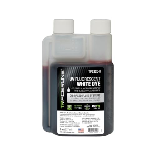 Tracer Products TP3320-8 8 Oz [237 Ml] Bottle Of Dye For All Circulating Oil-based Fluids, Fluoresces White, Services Up To 8 Vehicles