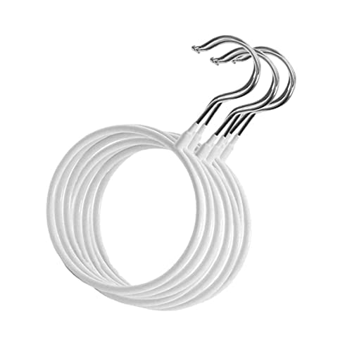 HirrWill Scarf Hanger, 8PCS Belt Hangers Hanging Scarf Organiser Tie Rings Holder for Wardrobe or Closet Black (White)