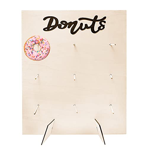 Donuts Ständer, 30x40cm Holz Donut Halter mit Holzstab, Donut Wandhalterung Dekoration für Hochzeiten Geburtstage Partys Babydusche Cover