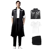 Tocxoe Men's Dabi Cosplay Costume Anime Hero Cosplay Uniform Suit Black Jacket Pants Shirt Halloween Steampunk Outfit(S,Blue)