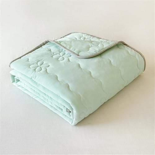Highdi Edredon Verano,Suave Reversible Multiusos Colcha, Edredones Ligera Microfibra, Monocromo Moderno Edredón Acolchado Individual/Doble/Extra Grande, para Estaciones (Verde,110x150cm)