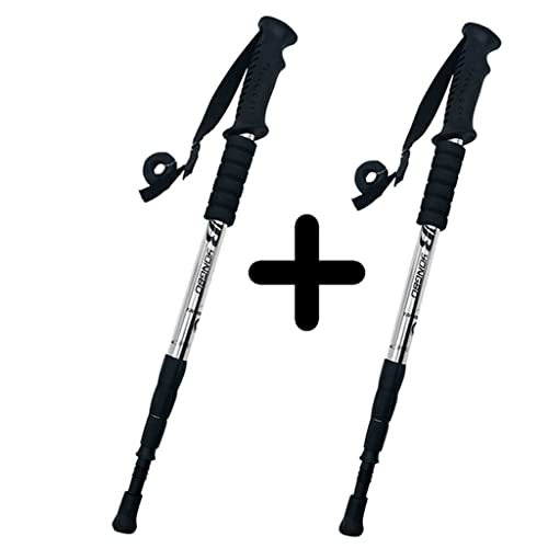 Bastones de senderismo ajustables y telescópicos de aluminio ultraligero para trekking (2 unidades)