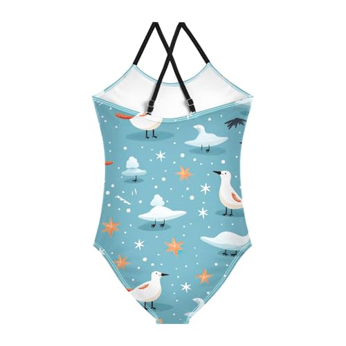 Seagull Starfish Girls One Piece Swimsuit Beach Swimwear 208576972