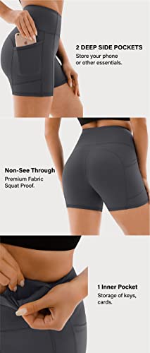 JOYSPELS Gym Shorts for Women with Pockets, High Waist Womens Shorts for Cycling Activewear Running Yoga Workout Sport Exercise - Image 6