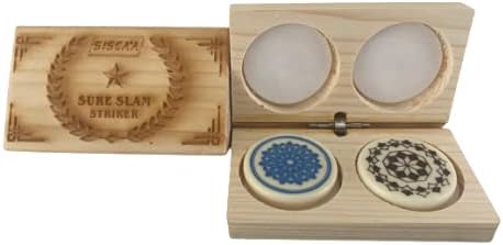 Siscaa Sure Slam - Set of 2 Professional Carrom Board Striker with Wooden Box - for National & International Carrom Tournament Combo