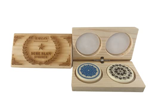 Siscaa Sure Slam - Set of 2 Professional Carrom Board Striker with Wooden Box - for National & International Carrom Tournament Combo