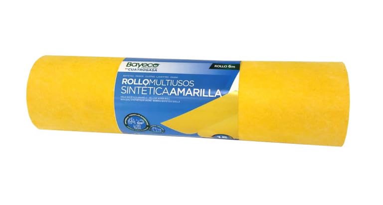 Bayeta Sintética Multiusos en Rollo, 6 Metros de Largo, Color Amarillo, Precortada, para Hogar y Cocina. Lala's Candels