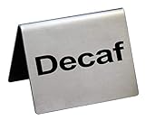New Star Foodservice 27075 DECAF Table Tent Sign, Stainless Steel, 2 x 2-Inch, Set of 2