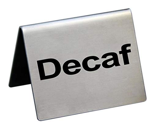 New Star Foodservice Stainless Steel Table Tent Sign (Silver (Decaf), 2 x 2-Inch (Set of 2))