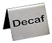 New Star Foodservice 27075 DECAF Table Tent Sign, Stainless Steel, 2 x 2-Inch, Set of 2