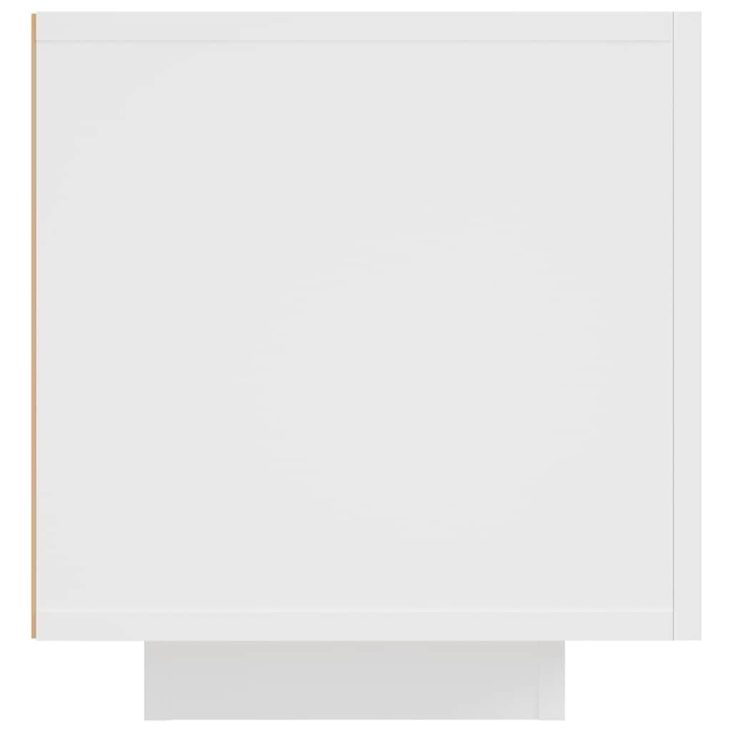 vidaXL Meuble TV avec éclairage LED, Blanc, 160x35x40 cm, Panneaux de Bois, Support TV Jusqu’à 70", Buffet Bas avec étagères, Meuble Moderne de Salon,