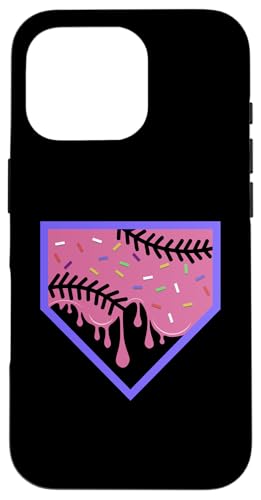 Plato de béisbol con divertido goteo de helado y chispas Carcasa para iPhone 16 Pro