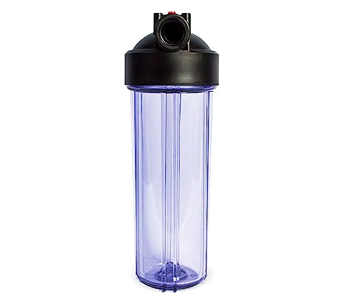 Standard 2.5x10 Clear Filter Housing 3/4" NPT with Pressure Release