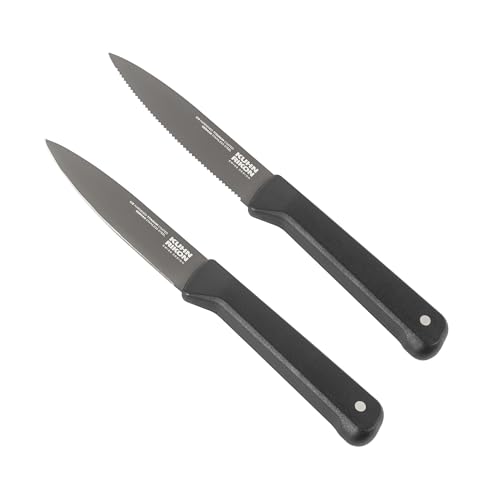KUHN RIKON Iced Paring Knife 2-Piece Set with Serrated and Straight Blade and Weighted Handle. Total Length = 20.5cm.Crafted from Ice Hardened German Stainless Steel. Durable and Corrosion Resistant.