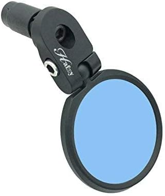 Hafny Bar End Bike Mirror, HD, Blast-Resistant, Glass Mirror, HF-MR090, HF-M951-FR03, HF-M952-FR03 (Anti-glare Blue Glass, 60mm)