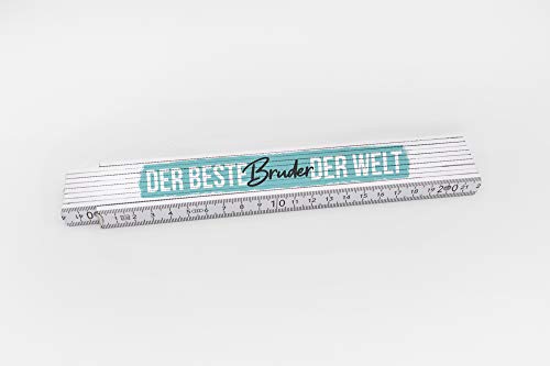 Meter Meterstab Zollstock Holz-Gliedermaßstab G8 bedruckt Geschenk Vatertag Geburtstag Souvenir 2 Meter weiß (Bester Bruder) Cover