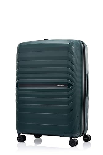 Image of Samsonite Octolite Expandable Neo 75 Cms Small Cabin Polycarbonate Hard Sided 8 Wheel Spinner Luggage /Suitcase /Trolley Bag (Green) (Double Wheel)