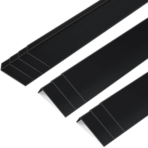 Image of Sasylvia 10 Pcs 3 x 1 x 36 Inches Wall Corner Protector Guards, Avoid Scratching Scuffs, Black Vinyl Corner Trim Molding, Ease Install & Cleaning for Door Countertop Furniture Cabinet Protection
