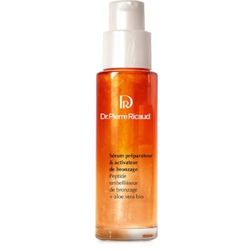 Dr Pierre Ricaud Sérum Préparateur et Activateur de Bronzage - Sérum pour le Visage aux Peptides et Aloe Vera Bio - Soin pour Femme - Serum Activateur de Bronzage pour le Visage - 30ml