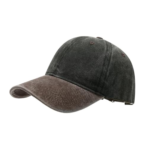 Casquette de baseball délavée marron et vert armée style rétro vintage snapback