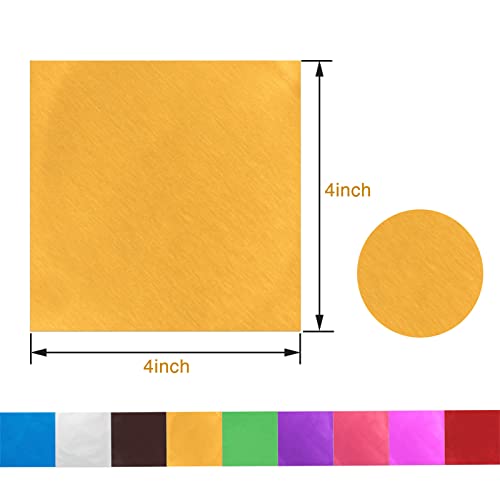 900 Pieces Chocolate Wrappers Candy Wrappers Aluminium Foil Packaging for Homemade Caramel and DIY Candies Decoration Square 4 x 4 Inches, 9 Colors - Thumbnail 2