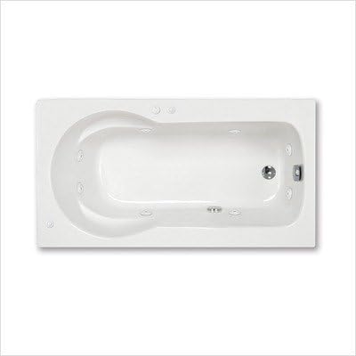 Grenada 32 x 60 x 23" Rectangular Whirlpool Jetted Bathtub Color/Trim / Tile Flange / Front Skirt / Drain: White / Brushed Nickel / No / No / Left
