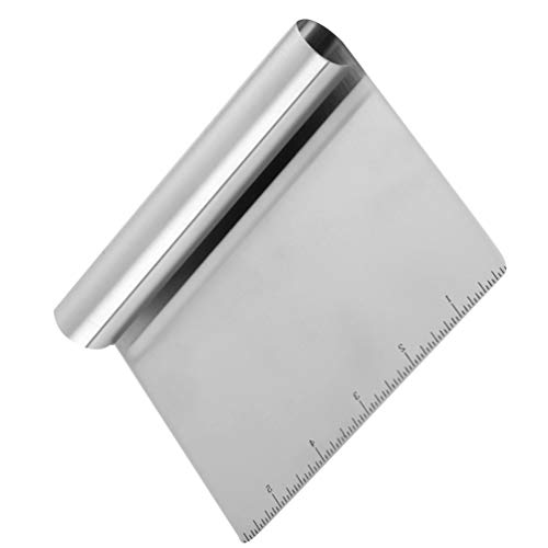 Cabilock 2 peças de raspador de massa de aço inoxidável, cortador de pizza, cortador de massa, corta