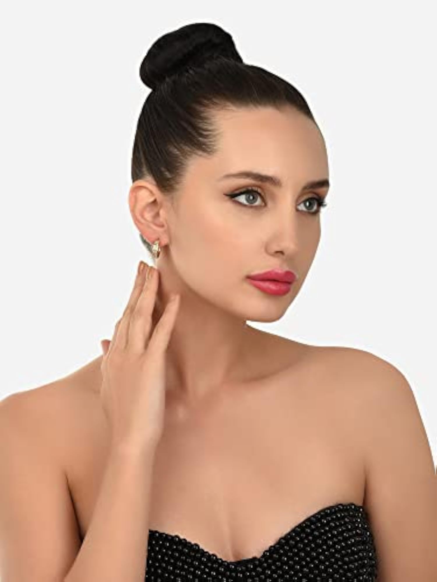 Contemporary Dazzling Diamonds Semi Hoop Earrings For Women