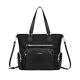 Mimi Mua Bolso de nylon negro Mimi Muà con detalles de PU, bolso mujer elegante y resistente