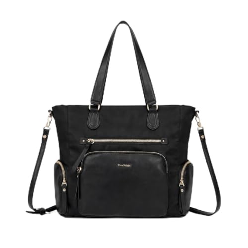 Imagen de Mimi Mua Bolso de nylon negro Mimi Muà con detalles de PU