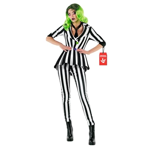 Morph Beetle Costume Righe Bianco E Nero Donna, Costume Esorcista Donna, Costumi Film, Costumi Halloween Donna, Carnevale M