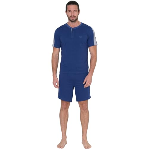 Pyjama homme court Sergio Tacchini ensemble de nuit jersey coton léger