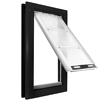 Endura Flap Cat Door for Doors | Ideal for Cats and Small Dogs | Energy Efficient Pet Entry with Secure Locking Cover | Premium Quality Aluminum Frame | Made in The USA | Black, Small Flap