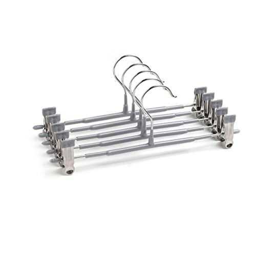 OUNONA 5 Pack Lightweight Strong Pants Skirt Hangers Clip Non-Slip Laundry Hangers