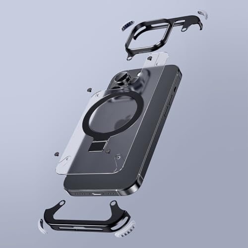 Coque iPhone 13 Pro Max magnétique sans contour avec support violet ENILSA - 2