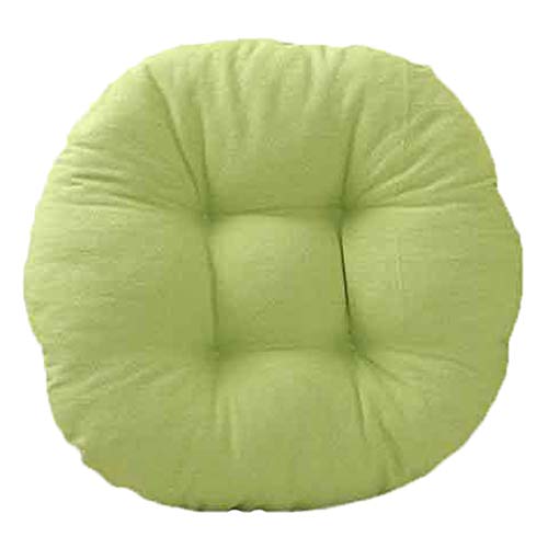 Kintone Coussin de Siège Rembourré Coton Rond Oreiller Lin Sofa Salle Décoration Bureau Chaise Jardin (Vert, 45cm) Cover