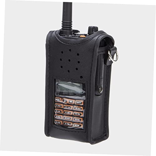 Generic 5Pcs Protetor Caso Titular Couro Compatível Bf-Heavy Coldre Coldre Rádio Intercomunicador Co