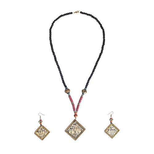 Image of AAKRITI ART CREATIONS Handcrafted Women's Jewelry Set - Elegant Ethnic Necklace and Earrings, Statement Fashion Accessories for Parties & Festivals