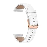 CBFMFVFROR Cinturino in pelle da 18 mm e 20 mm adatto for Samsung, adatto for Garmin, cinturino da polso(White,18MM)