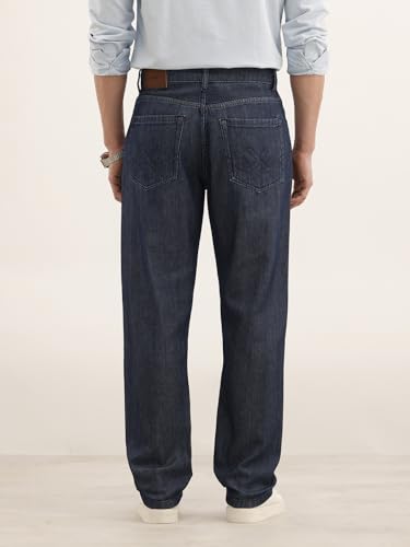 Image of WROGN Men's Mid-Rise Jeans | 100% Cotton | Anti-Fit Relaxed Silhouette