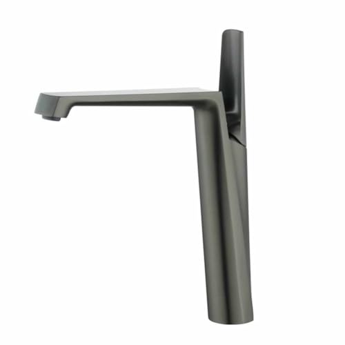 Robinet de lavabo gris anti calcaire à levier unique pour rénover un évier fuyant