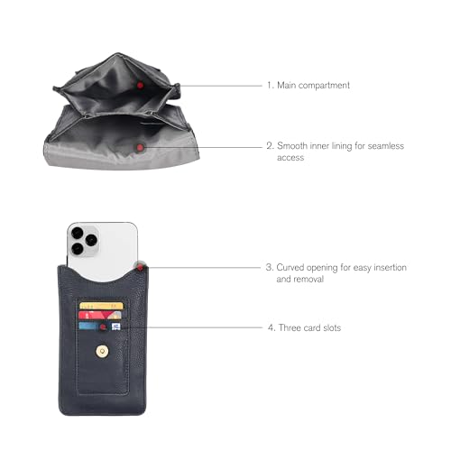 Image of Oak Leathers Small Crossbody Bag For Women - Mini Cell Phone Purse - Crossover Wallet Bag With Adjustable Shoulder Strap