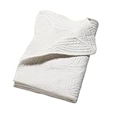 Embossed Baby Quilt Neutral Durable Lightweight Baby Blankets Four Seasons Cotton Nursery Bed Blankets for Personlized Monogram 46x36 Inches (White)