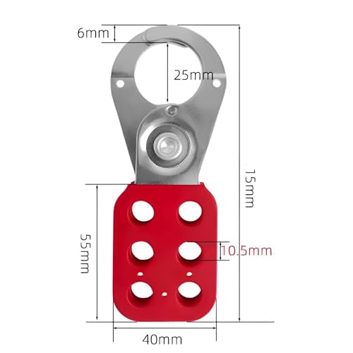 Alriedy Padlock Hasp, Pack of 2 Safety Hasp Lockout, 25 mm Opening Spacing, 6 Holes Hasp Lock - Image 2