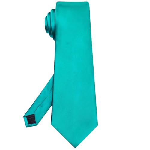 Image of Hi-Tie Men's Extra Long Solid Satin Tie Set 63 Inch /70 Inch Formal Necktie