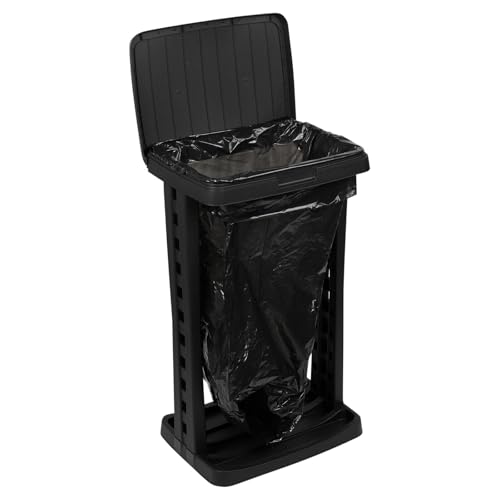 URBNLIVING 60L Reusable Garbage Bin Bag with Lid Recyclable Waste Disposal Sack Liner Durable Heavy-Duty Holder for Home Office Outdoor Large Capacity
