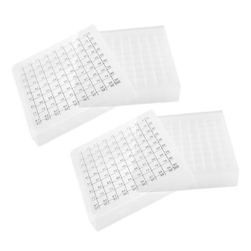 CIYODO Cryotube Freezer Box Small Tube Rack 100 Slots Plastic Storage Box with Caps for Lab Hospital Research